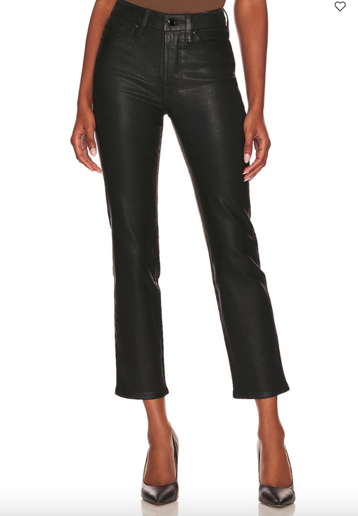 Good American Denim - GOOD AMERICAN NWT Good Classic High Waisted Straight Coated Black Jeans // 0